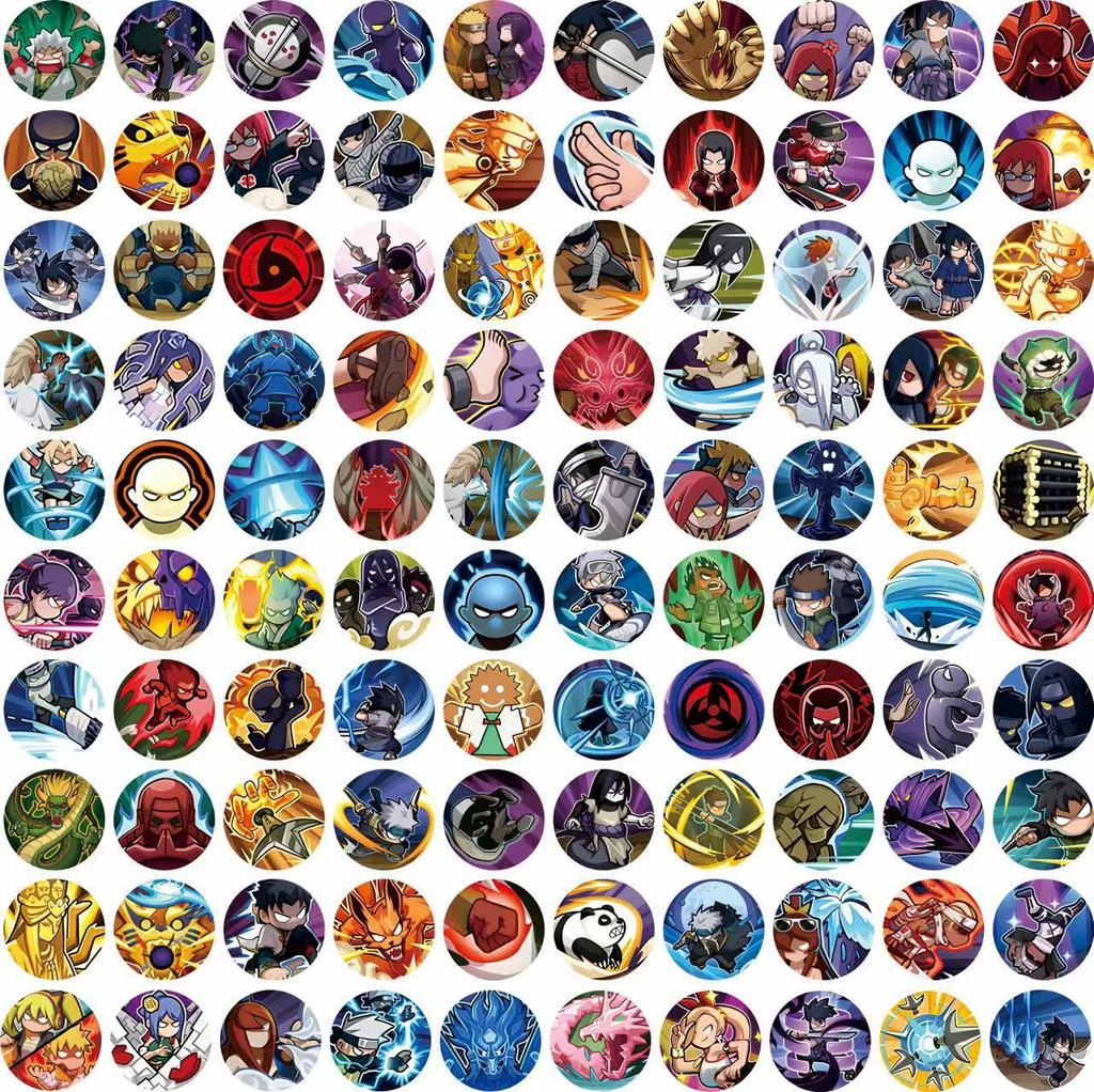 70/75/110Pcs Black White Naruto Anime Stickers Cool Cartoon Graffiti Decals Diy Phone Skateboard Suitcase Waterproof Sticker
