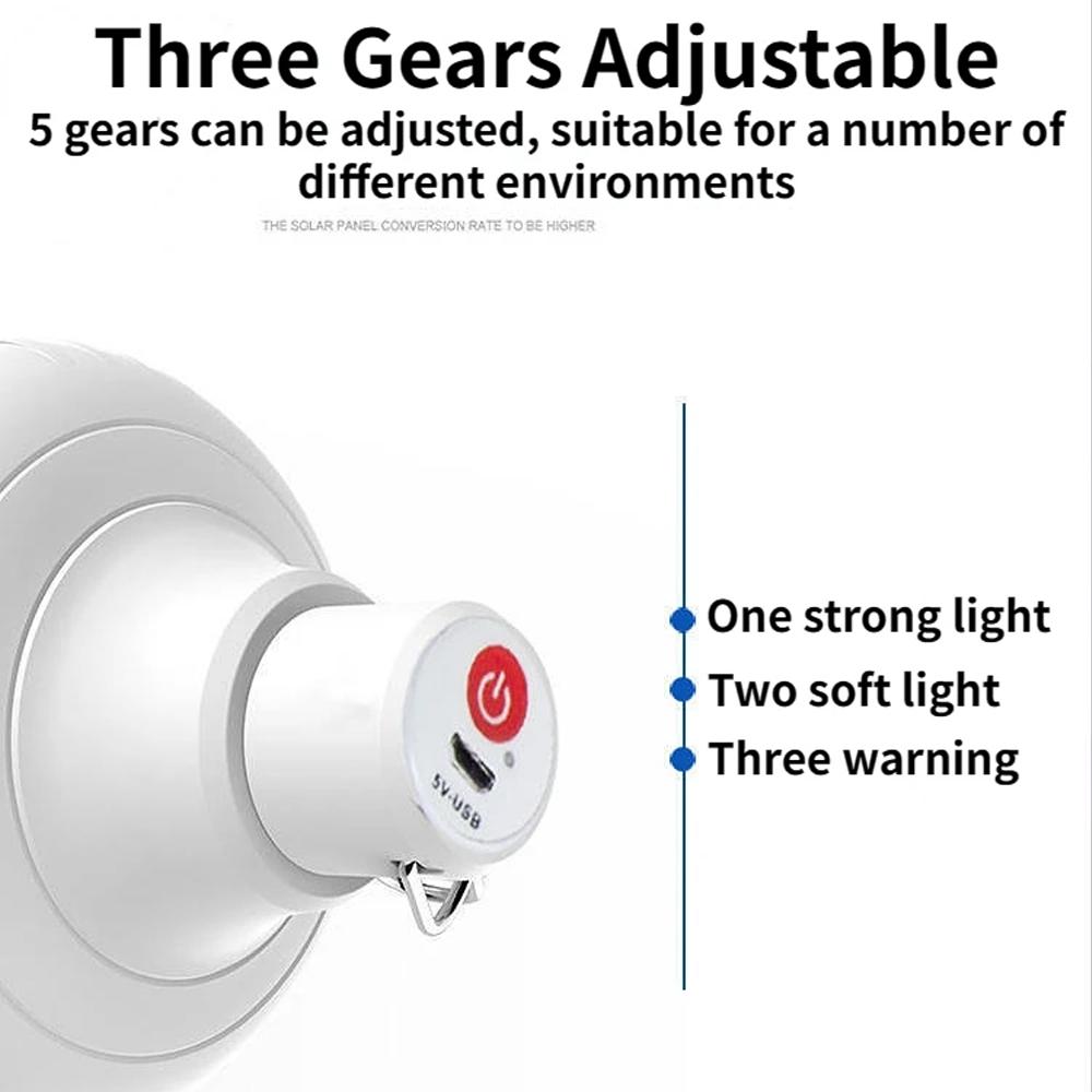 LED Rechargeable Portable Lantern Built In Battery Three Gears Adjustable Lamp Outdoor Camping Emergency Tent Light with Hook