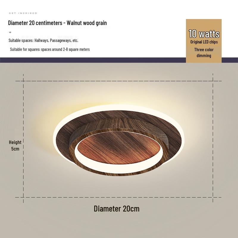 Nordische minimalistische Deckenleuchte für Flure, Eingänge, Balkone und Garderoben - Schwarz-Weiß-Design.