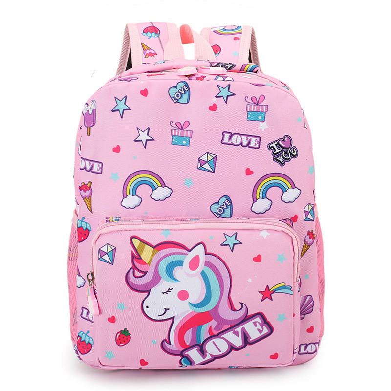 Rainbow Star Unicorn And Strawberry Backpack Childrens Cartoon Bag Zipper