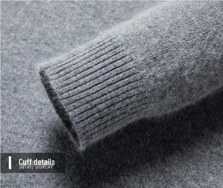 Suéter Autêntico Masculino Slim Fit Gola V em Cashmere - Manga Longa, Tamanho Grande