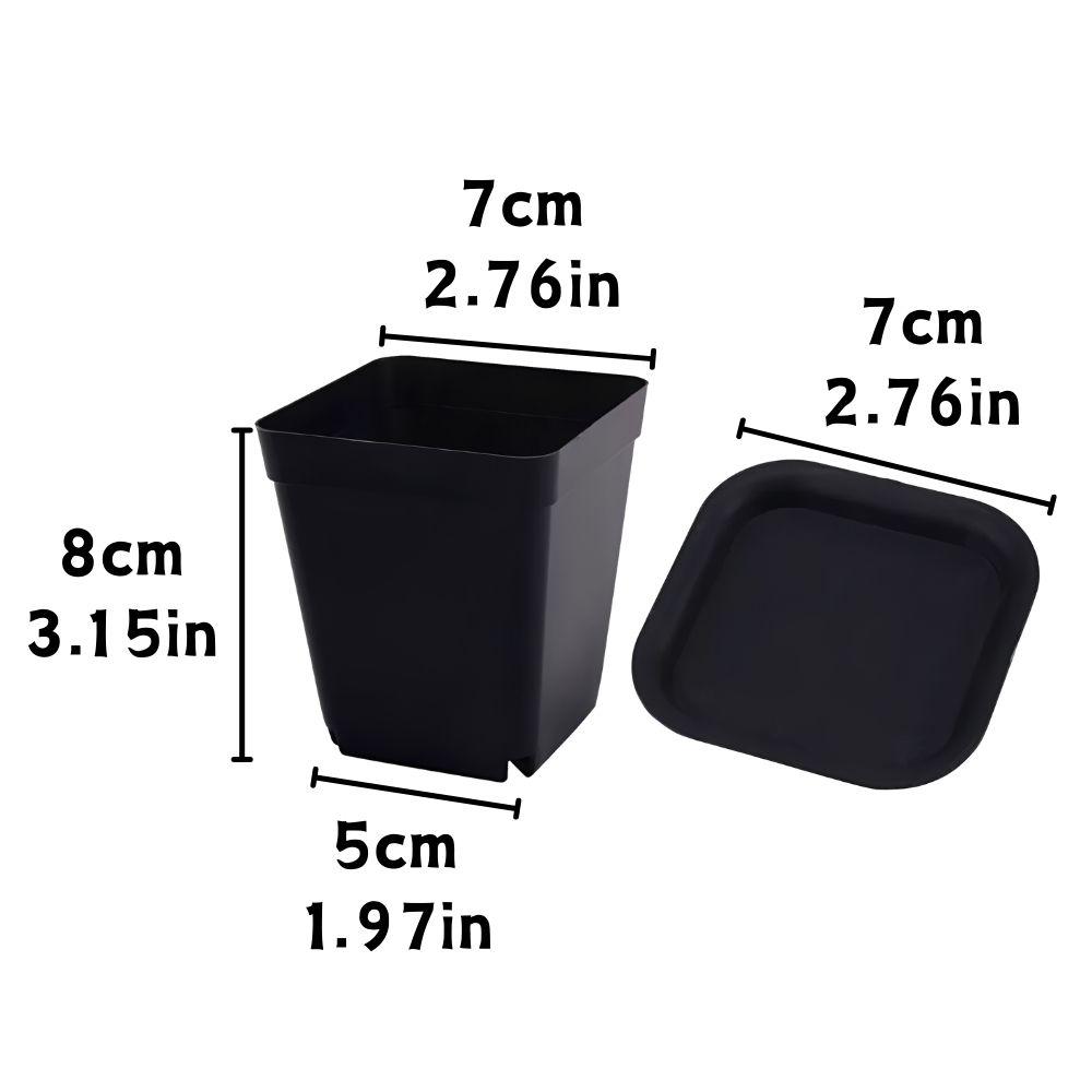 6pcs Plastic Square Succulent Flowerpots & Trays Mixed Candy Color Garden Horticulture Home Office Desktop Decoration YMY