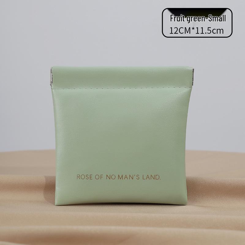 Compact PU Pouch: Spring Clip Closure for Earphones, Data Cables, Coins, or Lipstick Storage