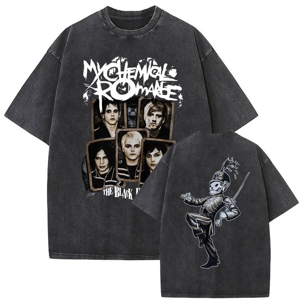 Washed Vintage Rock Band My Chemical Romance The Black Parade Tour 2026 T-shirt Men Women Fashion Punk Emo Oversized T Shirts