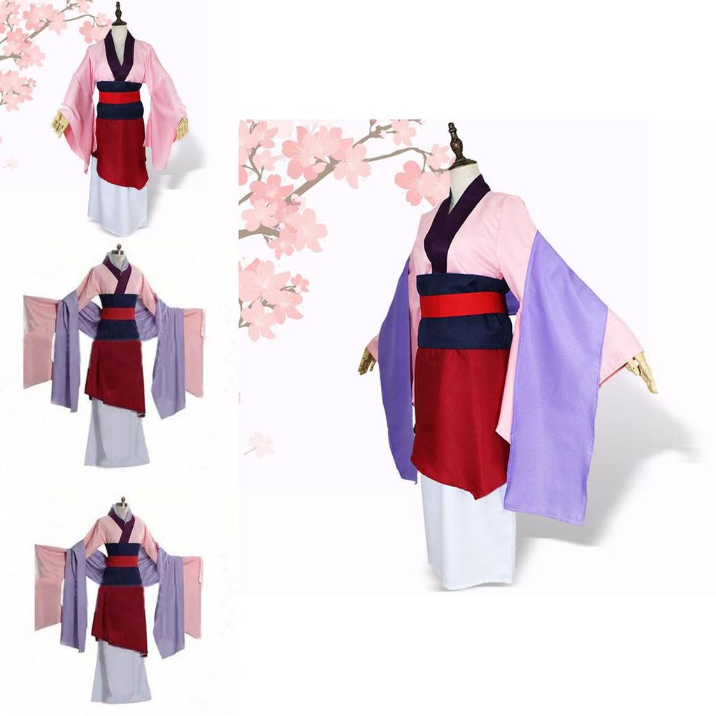 Luxurious Anime Mulan Traditional Kimono Dress Party Cosplay Costume For Women
