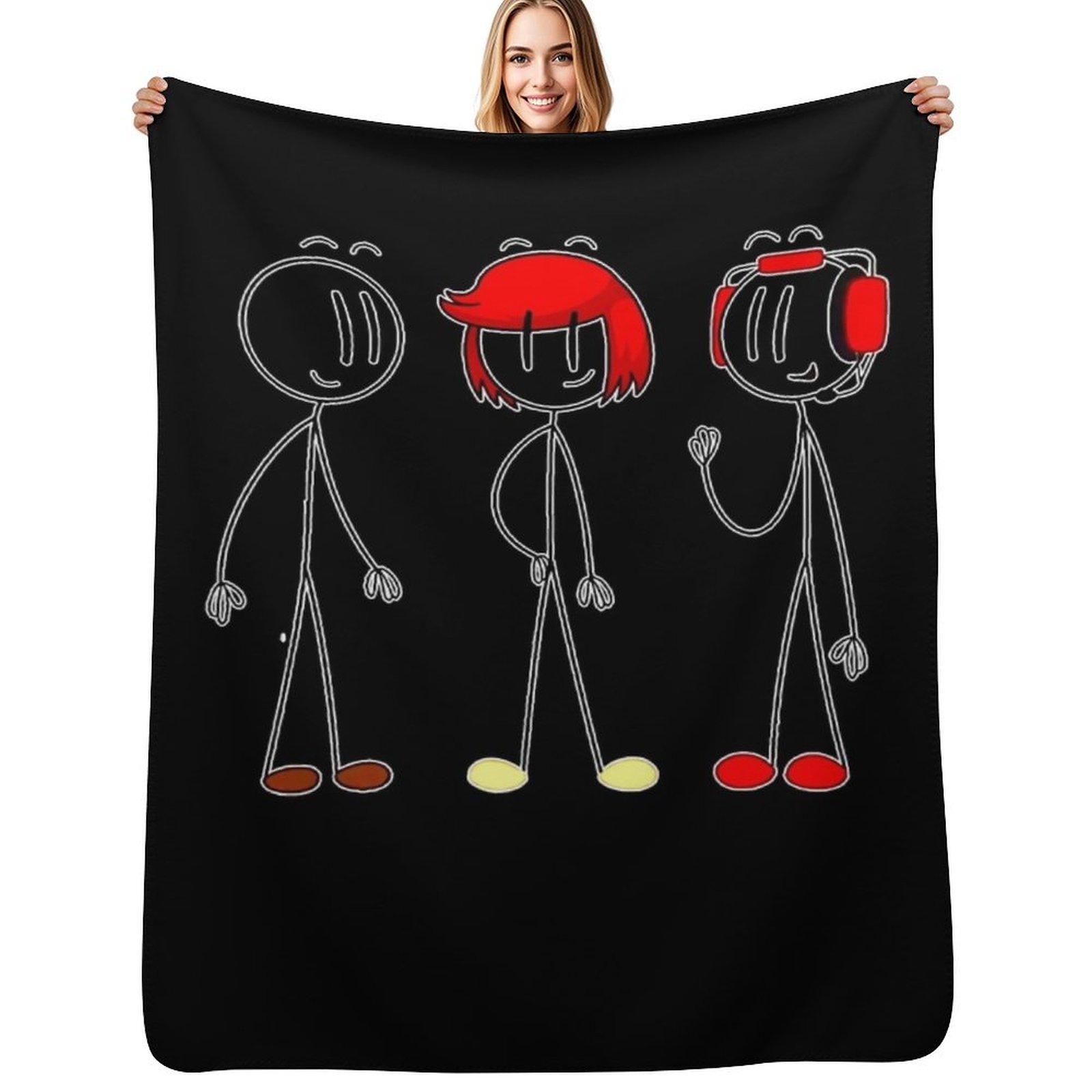 Henry Stickmin Merch Three People Men Women Kid Throw Blanket Men s Soft Warm Throw Blanket for Couch Size: 75*100cm, Weight: 230 GSM