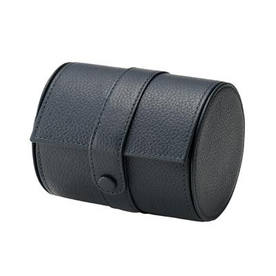Milagro Shrink Leather Tie Case (Men's Cylindrical Tie Storage Case, Compact, Portable Tie Box, Leather, Gift, Father's Day Present) SL-SH-262 (Navy)