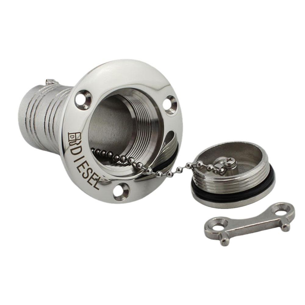 Stainless Steel Fuel Filler Cap for Water/Oil Tanks & RV/Yacht Fuel Tanks