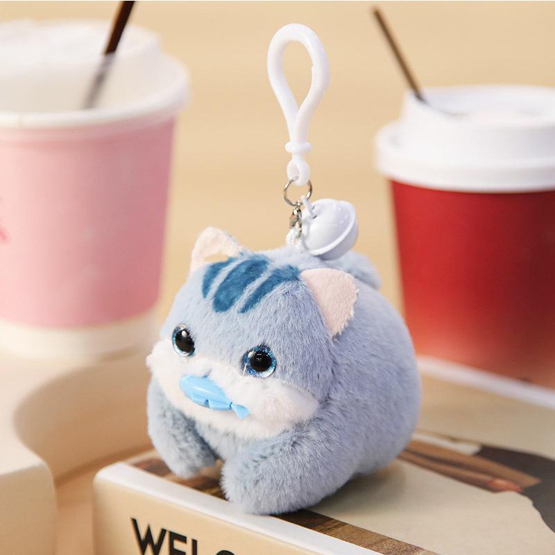 Capybara Blowing Bubbles: Plush Toy Keychain with Wagging Tail