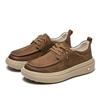 2025 Herbst neue Mode Herrenschuhe Plateau und leichte Freizeitschuhe Ein-Pedal Lazy Foot Casual Lederschuhe vielseitig