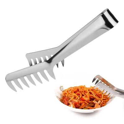 Stainless Steel Pasta Tongs Household Spaghetti Tongs Food Clip Heat Resistant Comfortable Grip Spaghetti Noodle Cooking Tongs