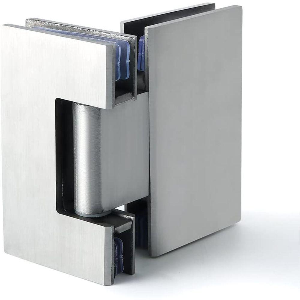 Stainless Steel Glass Door Hinge Silver Flat Fixtures Professional Bathroom Clip  Shower Room