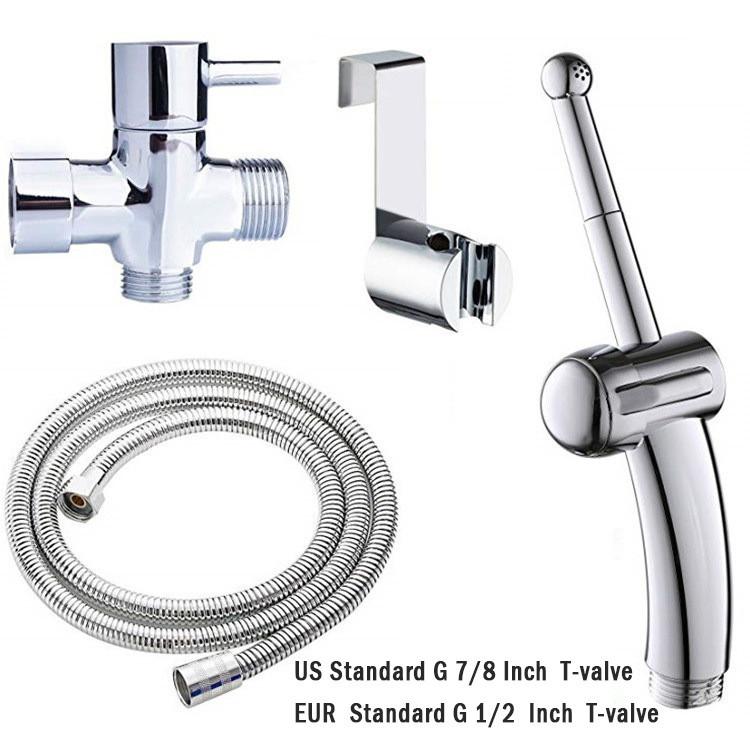 Handheld Bidet Sprayer Set for Toilet Portable Bathroom Bidet Seat Attachment 2 Way Installation Hang or Wall-Mount Kit