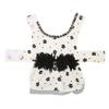 Pet Dog Dress Soft Comfortable Breathable Black Floral Pet Princess Dress for Small Pets Beige XL