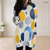 Women Plus Size Round Neck Long Sleeve Geometric Printed Loose Longline Top With Pockets