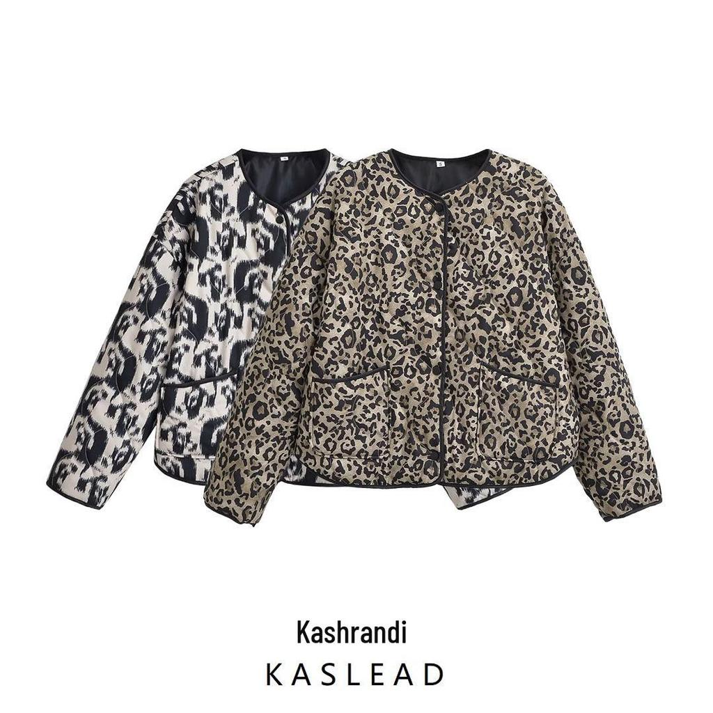 2024 Autumn Women's Cotton Animal Print Jacket - European & American Style Fashion