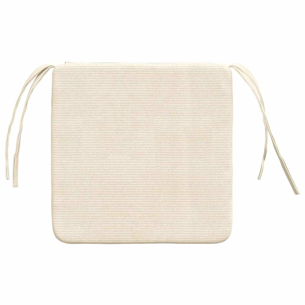 Seat Cushion 4 Pcs Cream 40 X 40 X 3 Cm Corduroy Fabric