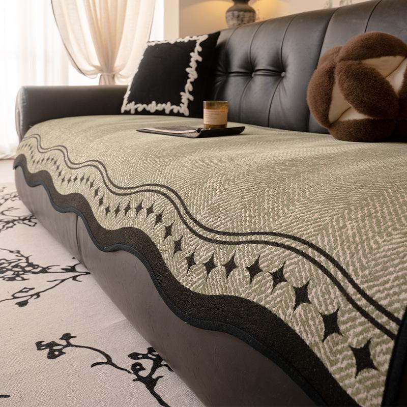 

Japanese-Style Log Wind New Chenille Sofa Cushion, High-End Four-Season Universal Sofa Cover, Non-Slip Seat Cushion 90*90cm