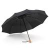 New 10k vinyl automatic folding business umbrella metal wooden handle three-fold parasol, vinyl sunshade and sun protection