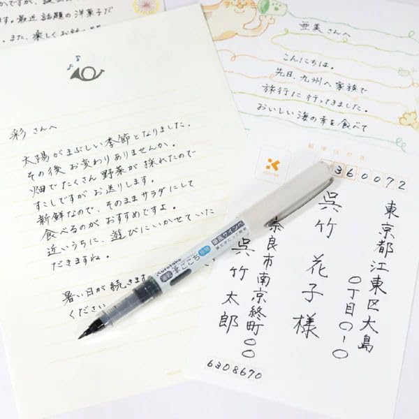 Kuretake Sign Extra Fine of Brush-Style Pen, Quick-Drying, Tip, Black, QDLS4-10S [Set 10]