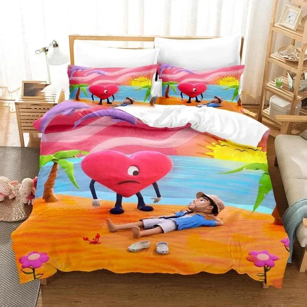 3D-Druck Bad Bunny Un Verano Sin Ti Bettwäsche-Set Einzelbett Doppelbett Queen King Cal King Größe Bettwäsche-Set