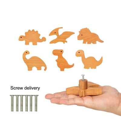 Cabinet Door Handle Children's Room Creative Cute Dinosaur Unique Wooden Animal Drawer Knobs Bedroom Decorative Drawer