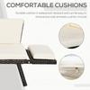 2-Seater 2-in-1 Rattan Convertible Sofa Daybed Brown