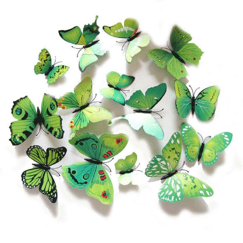 New Gossip Girl Same 12Pcs/Set 3D Butterfly Wall Stickers Living Room Butterflies Decors For Home Fridge Decoration