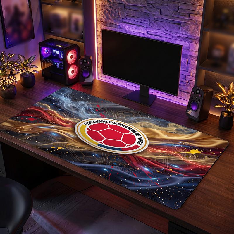 Colombia Football Crest Mouse Pad, Extended Non Slip Rubber Desk Mat for Gaming Office Laptop Fan Gift