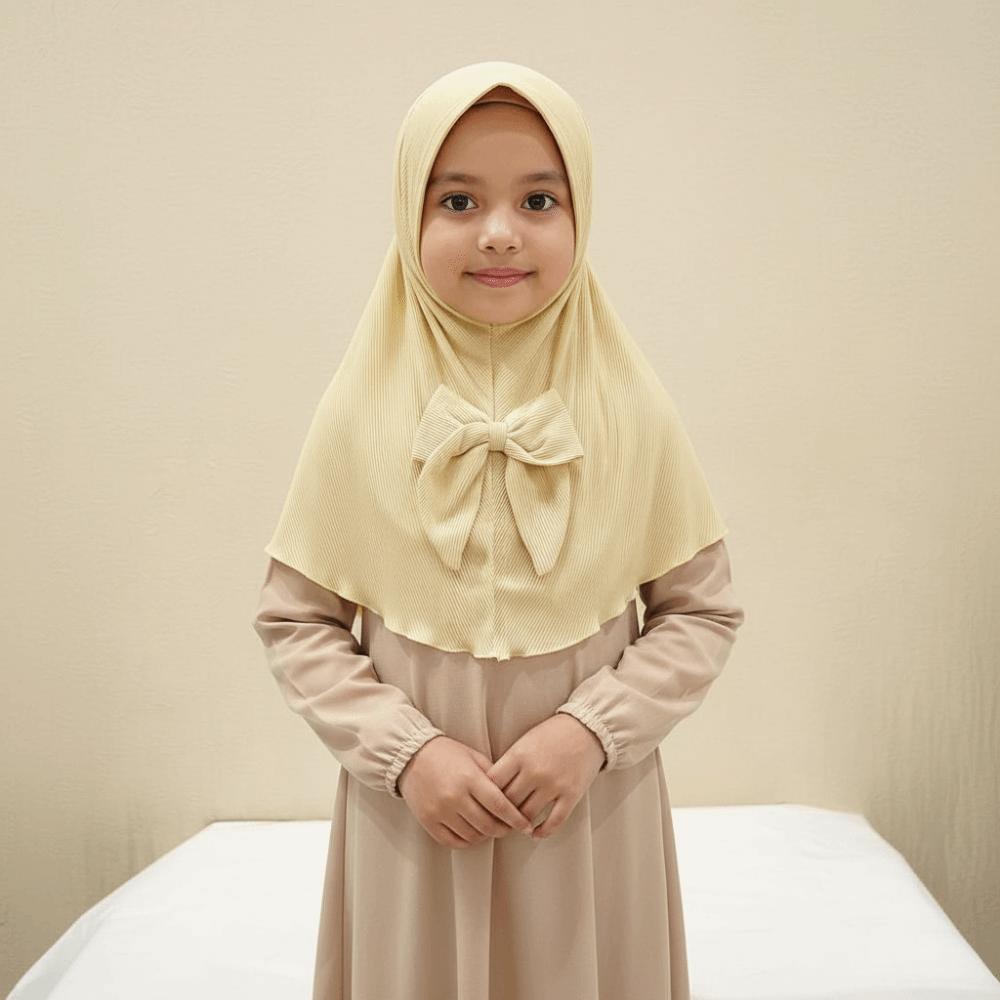 Pre-Stitched Design Kids Instant Hijab Breathable Ethnic Style Turban Traveling Abroad Essentials