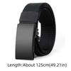 Adjustable Alloy Men Nylon Belt Texture Automatic Buckle Cloth Waistband Solid Color Durable Sturdy Cloth Belt Students