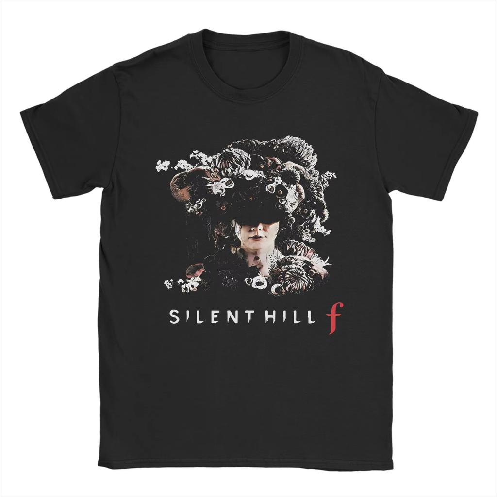 Silent Hill F Horror Game Men's T Shirt Vintage Tee Shirt Short Sleeve O Neck T-Shirt Cotton Birthday Gift Clothing