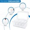 1pc Acrylic Tea Bag Storage Box - Sealed Multi-Compartment Organizer with Lid for Coffee Sugar, Office Kitchen Use