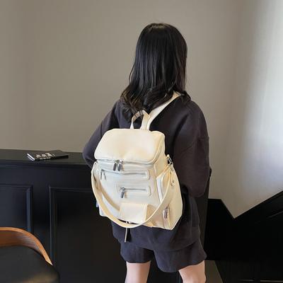 2025 Spring New Large-capacity Fashion Versatile Multi-pocket Retro Student Schoolbag Travel Shoulder Women's Bag