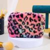 New Leopard Print Soft Plush Cosmetic Bag Makeup Bag Portable Toiletries Skincare Product Storage Bag Travel Makeup Organizer
