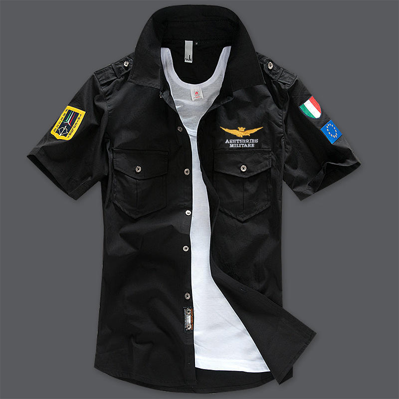 Heren Korte Mouw Shirts Shirts Borduurshirts Heren Halve Mouwen