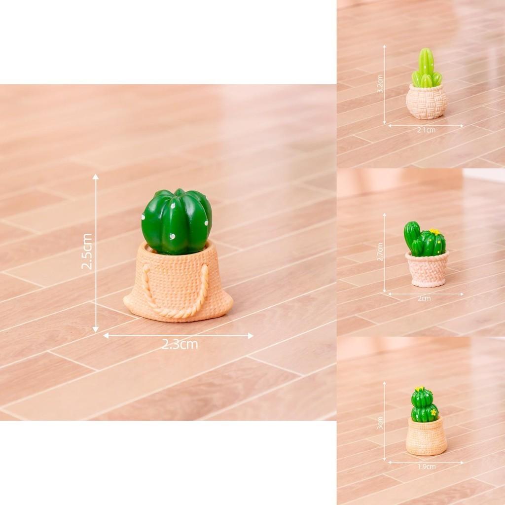 Charming Miniature Resin Cactus For Desk Diy Garden Accessories Cute Plant Decor