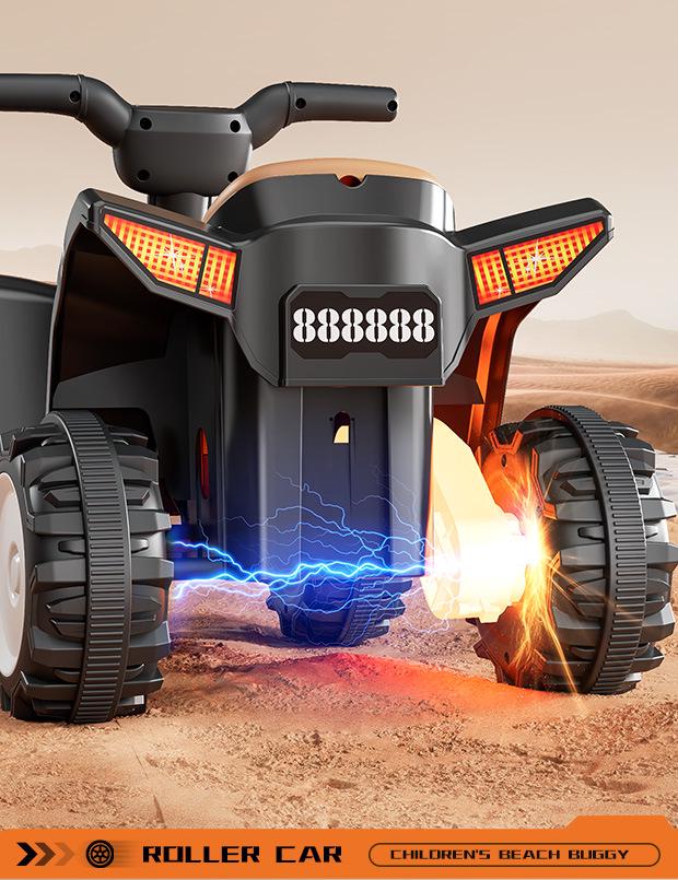 Elektrisches Kinderstrandauto mit Lichtern & Musik, Wiederaufladbares Modell für 1- bis 4-Jährige
