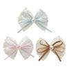Hairpin Embroidery Lace Ribbon Bowknot Decor Hair Clip with Imitation Pearls Bangs Ponytails Buns Hair Accessories