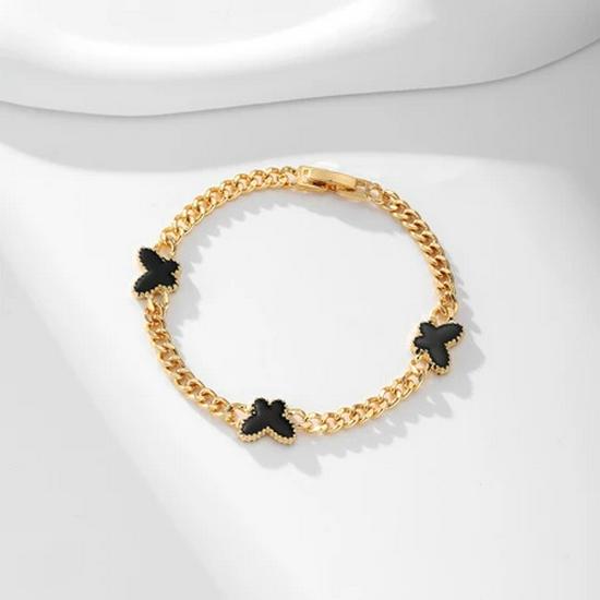 

Нишевый браслет с бабочкой: Изысканные ювелирные изделия с капельной эмалью с золотым покрытием для женщин