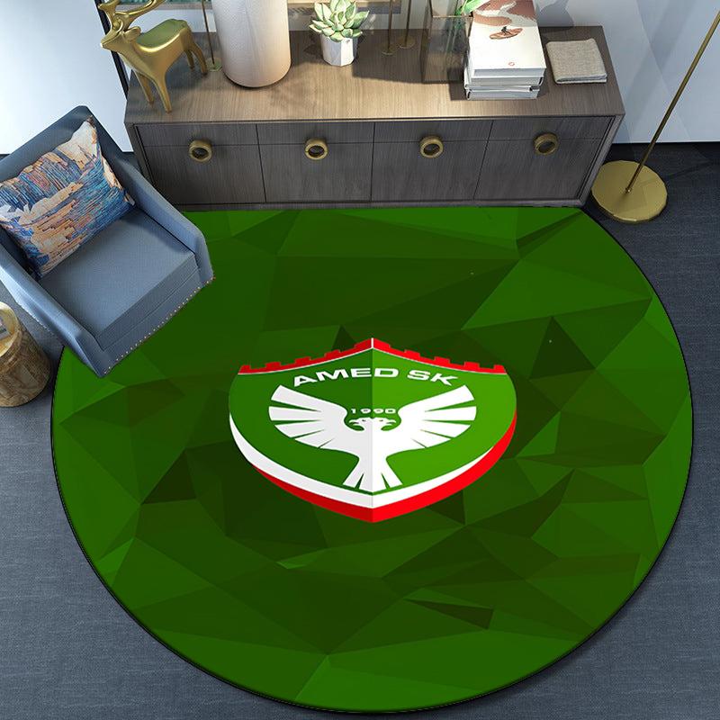 Amed Sk Crest Design Round Rug for Livingroom,Bedroom, Palyroom, Chair Rug, Area rug, Circle Carpet, Fan Christmas gift