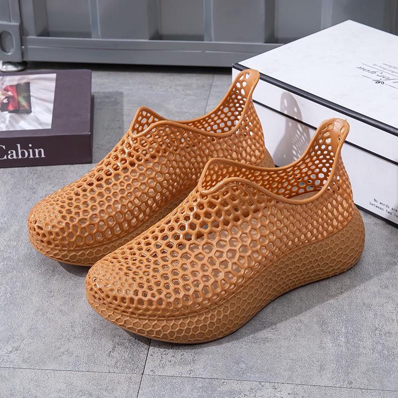 Yuzhihao Women s Fashionable Hollow Mesh Thick-Soled Summer Sandals 38 хаки