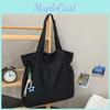 Large Capacity Soft Canvas Tote Bag Casual Style For Daily Commute And School