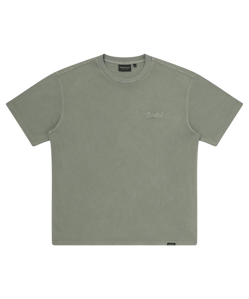 Syupeodeulai Small Logo Washed T-Shirt Khaki Green Sduiscq13Khg
