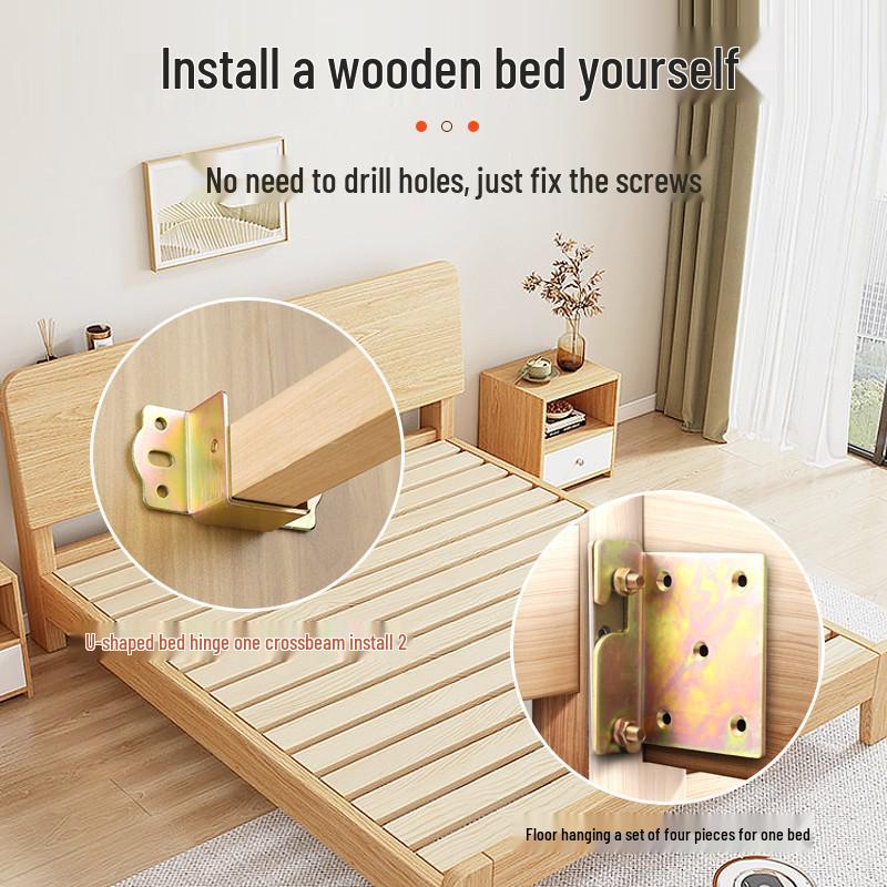 Heavy-Duty Bed Corner Bracket & Hook Fastener Set with Latch and Hinge