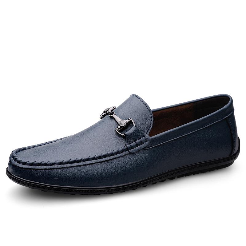 Fashion Genuine Leather Summer Walk Loafers Fashion Designer Mens Casual Shoes Handmade Male Slip On Flats Leisure Walk Shoes Moccasins