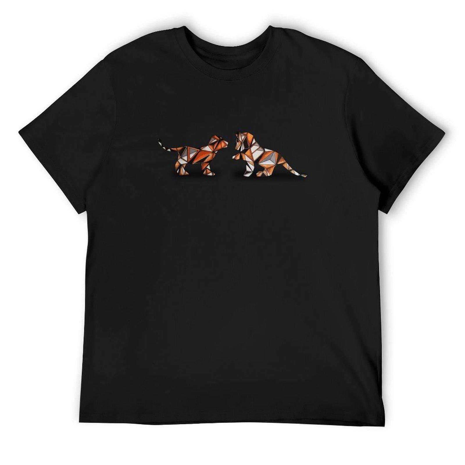 

orange geometric tiger cubs T-Shirt anime t shirts customizeds essential t shirt customs design your own mens clothing 4XL
