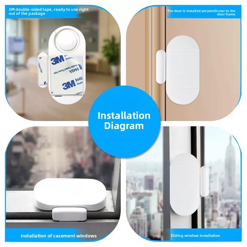 Wireless Door Window Magnetic Alarm with Remote Control, Multifunctional Home Security Burglar Alarm, Anti-Theft Protection
