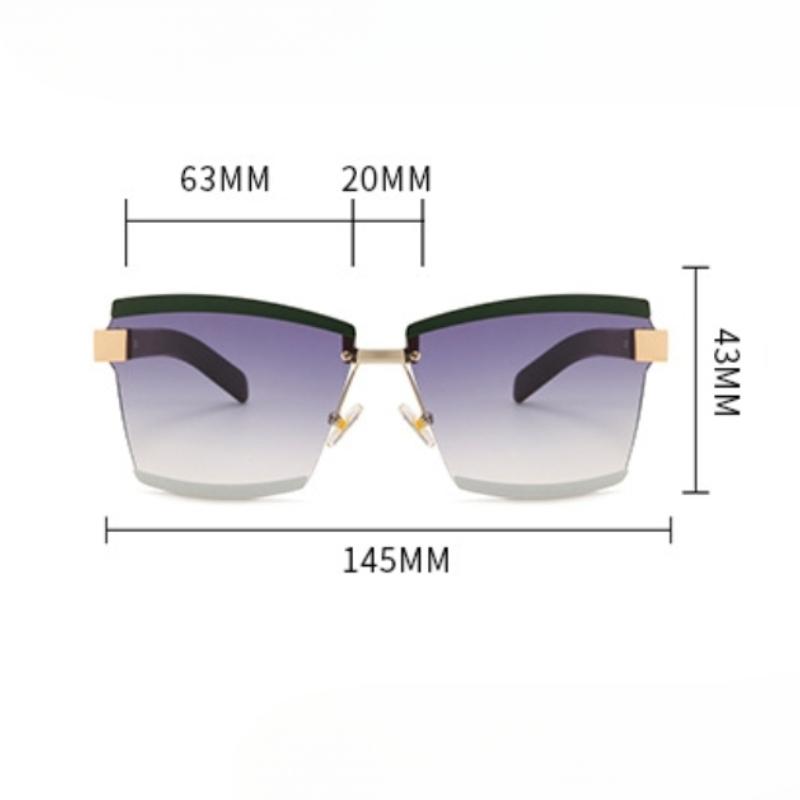 Rimless Sunglasses Square Women Inspired Multi Tinted Fashion Shades Vintage Glasses