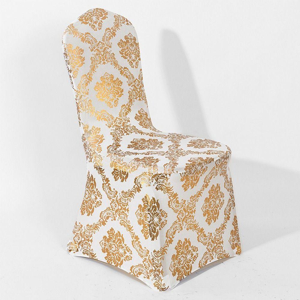 Removable Decorative Slipcovers Bronzing Gold Elastic Chair Cover Decor Chair Covers  Wedding